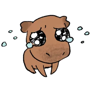 😭 buồn, khóc, động vật, nước mắt, dễ thương, hoạt hình telegram sticker