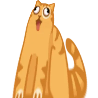 😱 gatto, divertente, carino, animale, arancione, cartone animato whatsapp sticker