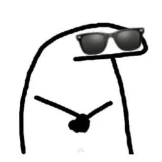 😎 stick figure, sunglasses, cool, simple, minimalist, line art telegram sticker