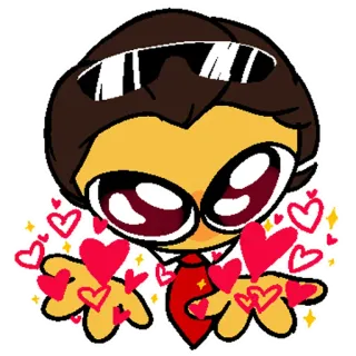 🥰 Cartone animato, Anime, Cuori, Amore, Occhiali da sole, Figo telegram sticker