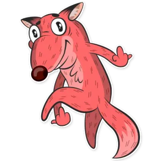 🖕 fuchs, cartoon, mittelfinger, beleidigend, unhöflich telegram sticker