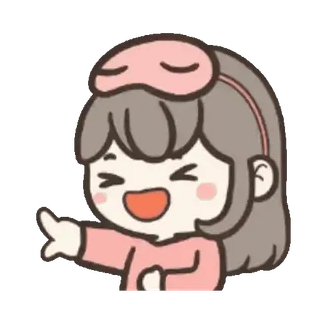 🐱 imut, kartun, mengantuk, gadis, piyama, ramah whatsapp sticker