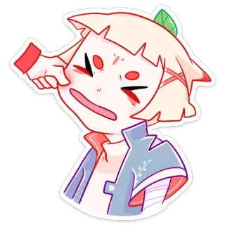 😝 Anime, Carino, Adesivo, Cartone animato, Illustrazione, Personaggio whatsapp sticker