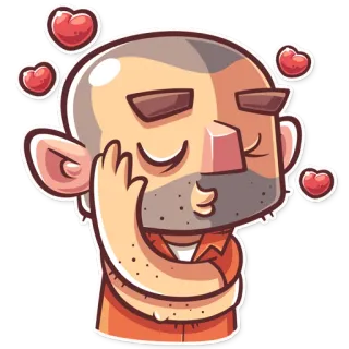 😘 cartoon, man, hearts, love, affection telegram sticker
