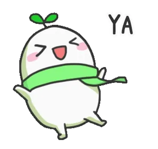 😆 YA plant, kawaii, cute, happy, celebration, green whatsapp sticker