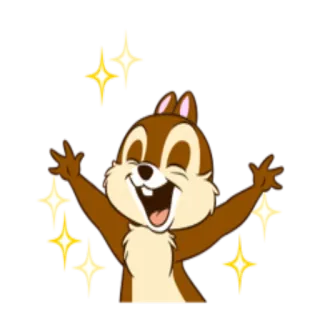 ✨ Chip chipmunk, disney, celebration, cartoon, sparkle, happy telegram sticker