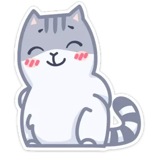 ☺️ gato, gatinho, fofo, adorável, animal, animal de estimação whatsapp sticker