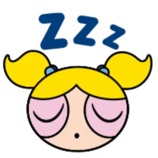 😴 Bubbles The Powerpuff Girls ZZZ мультфильм, сон, zzz, Суперкрошки, Пузырёк telegram sticker