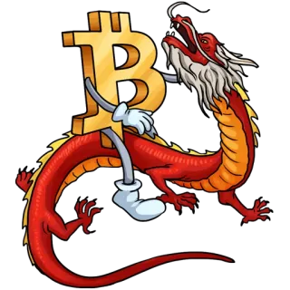 🐍 Bitcoin, Cripto, Criptomoneda, Dragón, Finanzas, Moneda digital, Moneda whatsapp sticker