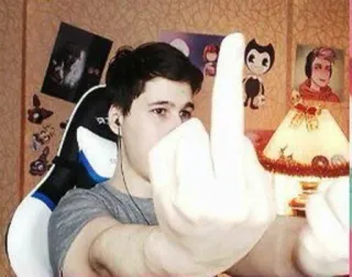 🖕 doigt d'honneur, geste obscène, impoli, irrespectueux, homme, personne whatsapp sticker