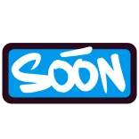 🫡 SOON text, blue, white telegram sticker