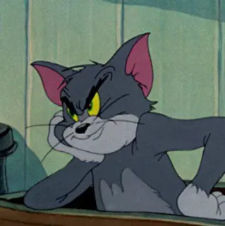 😾 Tom Cat Tom and Jerry мультфильм, кот, анимированный, усмешка, заговор, смешной telegram sticker