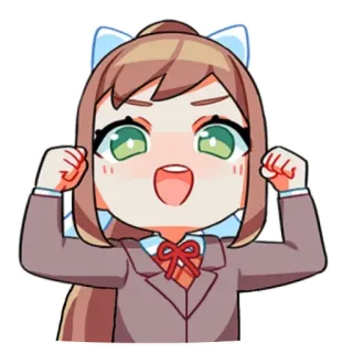 😉 Monika Doki Doki Literature Club! Anime, Chibi, Mignon, Fille, Monika, Doki Doki Literature Club telegram sticker