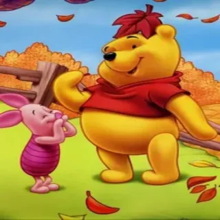 🍂 Winnie the Pooh cartoon, Winnie the Pooh, Piglet, autumn, fall, friendly telegram sticker