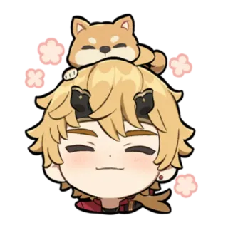 ☺️ Thoma Genshin Impact Anime, Videospiel, Süß, Hund, Shiba Inu whatsapp sticker