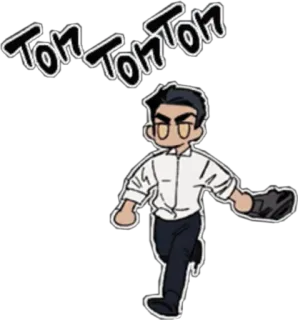😀 TOM TOM TOM corrida, onomatopeia, personagem, negócios, homem telegram sticker