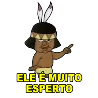 😆 ELE É MUITO ESPERTO cartoon, native american, smart, character, animated telegram sticker