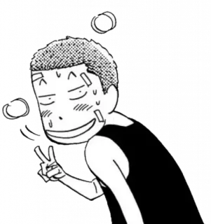 ✌️ cartoon, character, manga, anime, peace sign, sweat telegram sticker