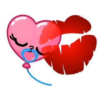 💋 hati, balon, cinta, imut, ciuman, merah muda, Hari Valentine telegram sticker