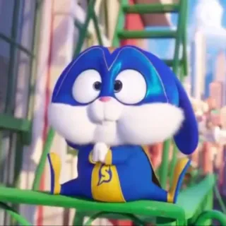 🐰 Snowball The Secret Life of Pets coniglio, coniglietto, cartone animato, supereroe, animale, Pets - Vita da animali, palla di neve whatsapp sticker