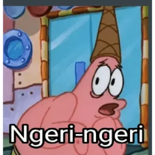 🥶 Patrick Star SpongeBob SquarePants Ngeri-ngeri Patrick Étoile, Bob l'éponge, Mème, Dessin animé, Drôle, Indonésien, Effrayant whatsapp sticker