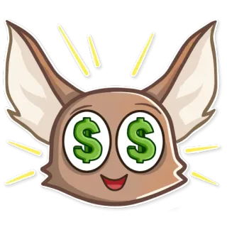 🤑 キツネ, お金, ドル記号, 漫画, 金融, 収入, 利益 telegram sticker