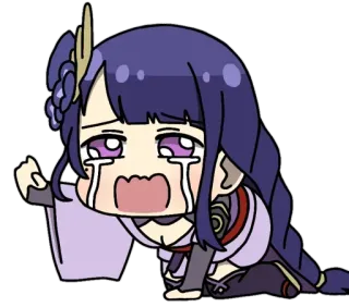 😭 Raiden Shogun Genshin Impact Anime, Manga, Juego, Genshin Impact, Raiden Shogun, Chibi, Lindo, Llorando telegram sticker