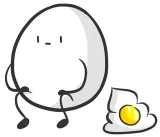 🥚 ovo, comida, café da manhã, fofo, desenho animado, personagem, ovos telegram sticker