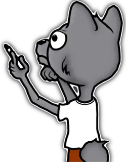 🎨 desenho animado, animal, gesto ofensivo, gato, apontando telegram sticker