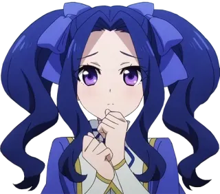 😣 anime, dziewczyna, fioletowe włosy, warkoczyki, słodki, postać telegram sticker