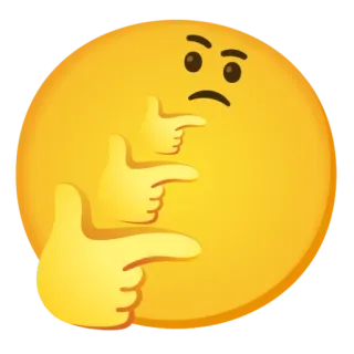 🤔 Biểu tượng cảm xúc, Suy nghĩ, Câu hỏi, Biểu cảm, Cử chỉ tay telegram sticker