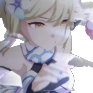😬 Lumine Genshin Impact Anime, Gra wideo, Postać, Blond włosy, Action RPG, Genshin Impact telegram sticker