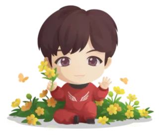 💜 anime, baby, flowers, cute, illustration, cartoon telegram sticker