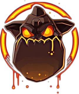 ❤️‍🔥 лава, монстр, мультфильм, вулкан, существо telegram sticker