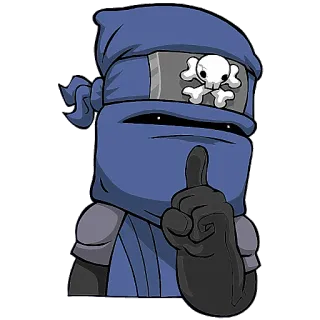 🤭 ninja, shhh, skull, secret, cartoon, character telegram sticker