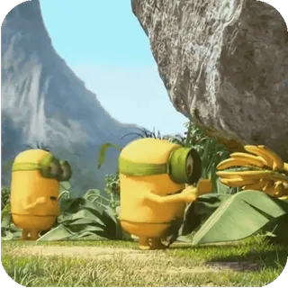 ๐คฃ Minions Despicable Me minions, funny, animation, despicable me, cute, cartoon, jungle, banana telegram sticker