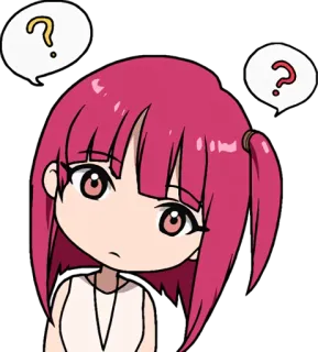 🤨 anime, manga, question mark, cute, confused, chibi, cartoon telegram sticker