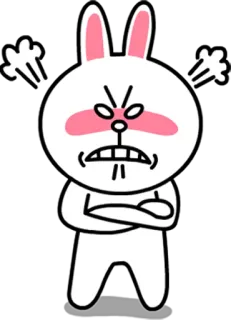 😤 Brown kelinci, marah, kartun, Line Friends, stiker telegram sticker