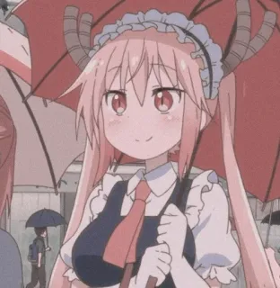 🐉 Tohru Miss Kobayashi's Dragon Maid anime, dragon, maid, tohru, cute, cartoon telegram sticker
