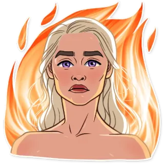 😤 Daenerys Targaryen Game of Thrones Daenerys, Game of Thrones, feu, personnage, fantaisie, portrait telegram sticker