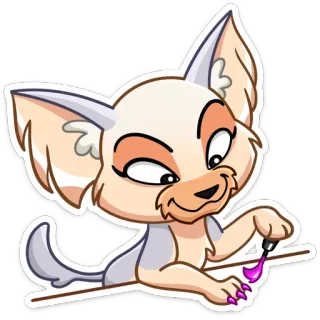 💅 animal, gato, pegatina, dibujos animados, esmalte de uñas, maquillaje telegram sticker