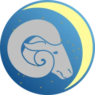 ♈️ Aries, zodiaco, astrología, carnero, luna, estrellas, celestial telegram sticker