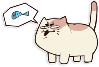🐟 Katze, Fisch, Tier, Cartoon, Aufkleber telegram sticker