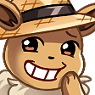 😁 Eevee pokemon, mono, animal, sombrero, dibujos animados telegram sticker