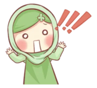 ‼ Мультфильм, Иллюстрация, Хиджаб, Ислам, Мусульманин, Испуганный telegram sticker