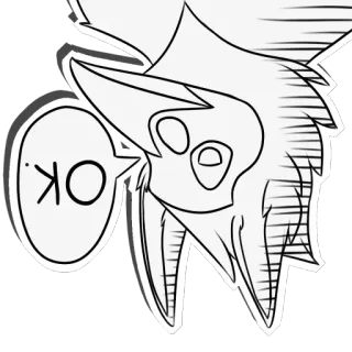 😒 OK. окей, Протоген, Фурри, Облачко речи, Антропоморфный, Робот telegram sticker