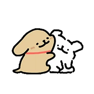 😊 dog, cute, hug, friendship, kawaii telegram sticker