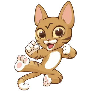 🥋 gato, dibujos animados, animal, lindo, felino, pegatina telegram sticker