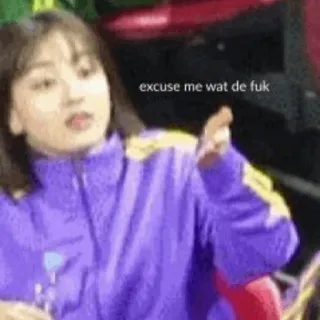 😐 Jihyo excuse me wat de fuk kpop, twice, jihyo, meme, reaction, funny telegram sticker
