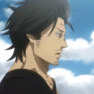 🚬 Anime, Fumeur, Homme, Cheveux noirs, Profil telegram sticker